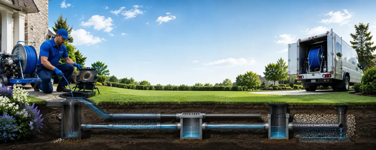 Outdoor drain cleaning information for Round Top, TX